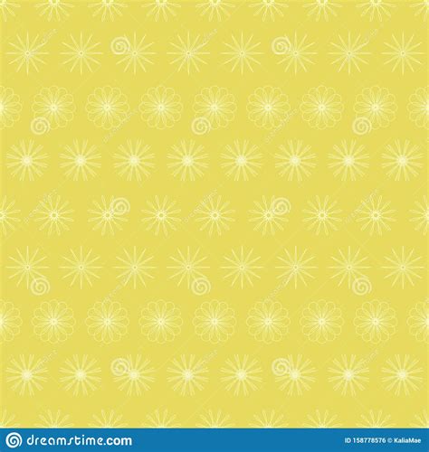 Yellow Abstract Vector Geometric Floral Seamless Pattern Background