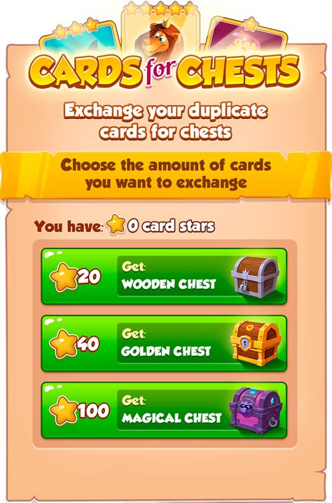 Every time you complete a structure, you will earn one star. Cards for Chests - Coin Master
