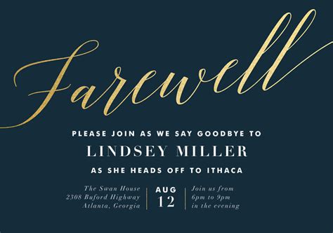 Final Farewell Invitations In Blue Farewell Party