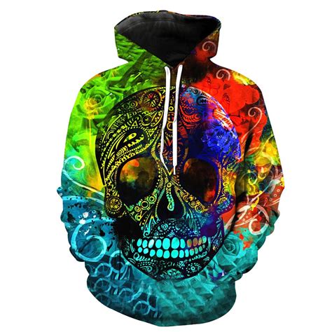 Cloudstyle 3d Hoodies Skulls Pullover Mens Outwear Long Sleeve Winter