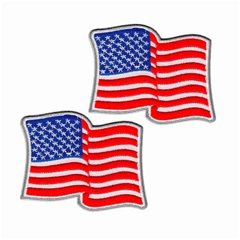 American Flag Waving Iron On Embroidered Patch Home And Garden Crafts