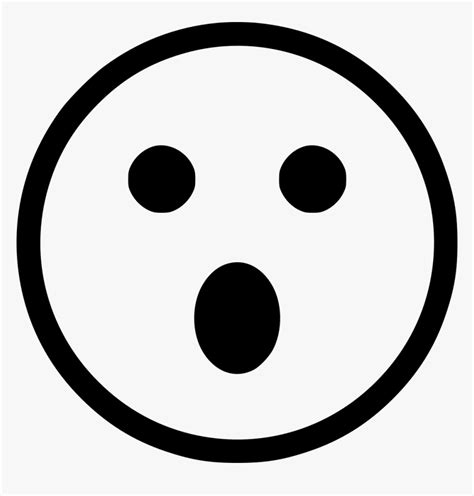Wow Surprise Smile Smiley Wow Face Black And White Hd Png Download