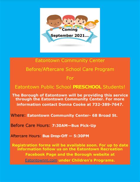 Beforeaftercare School Care Program Eatontown Preschool