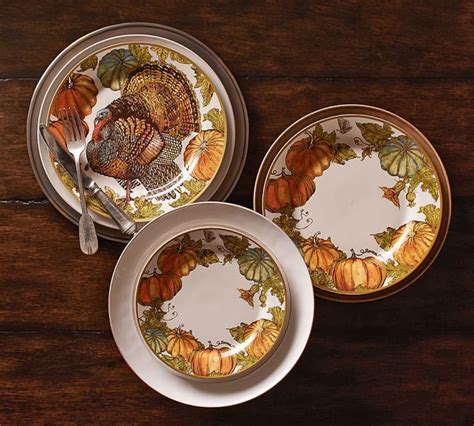 Heritage Pumpkin Dinner Plate Set Of 4 Thanksgiving Entertaining