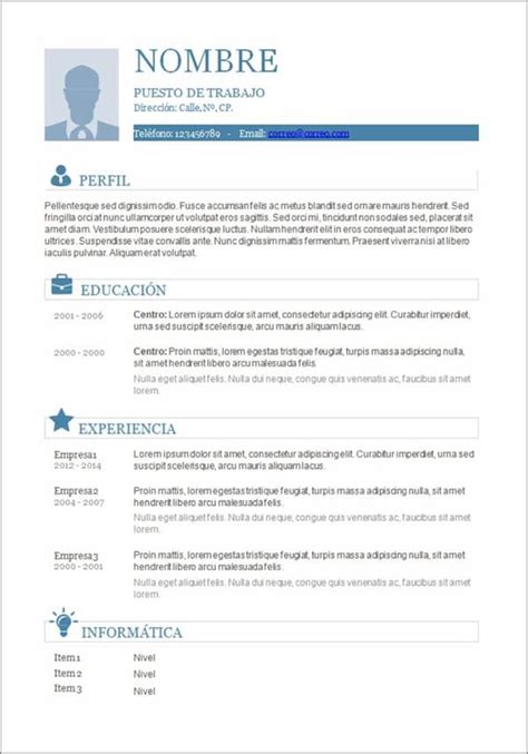 30 Plantillas De Curriculum Vitae Para Rellenar Gratis