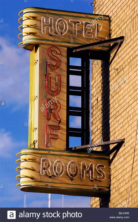 The Art Deco Sign On The Wall Of The Now Derelict Surf Motel In
