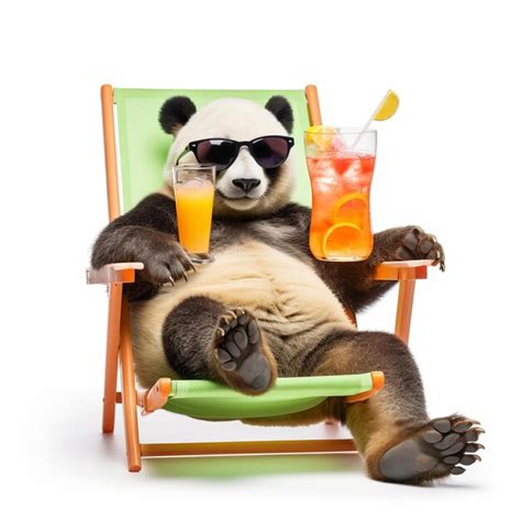 Premium Ai Image Funny Panda Bear Wearing Stylish Sunglasses Holding