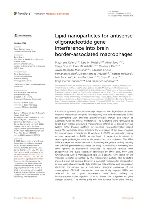 Pdf Lipid Nanoparticles For Antisense Oligonucleotide Gene