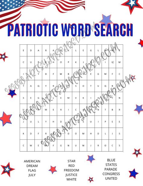 Free Printable Patriotic Word Search Artsyinspired Patriotic Words
