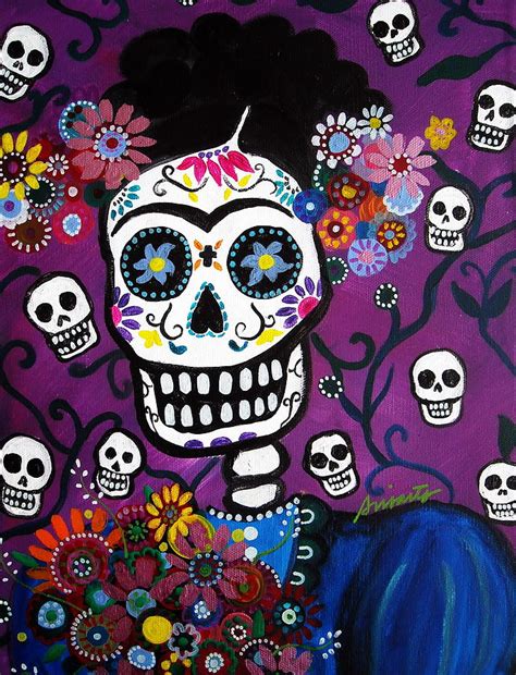 Frida Dia De Los Muertos Painting By Pristine Cartera Turkus Fine Art
