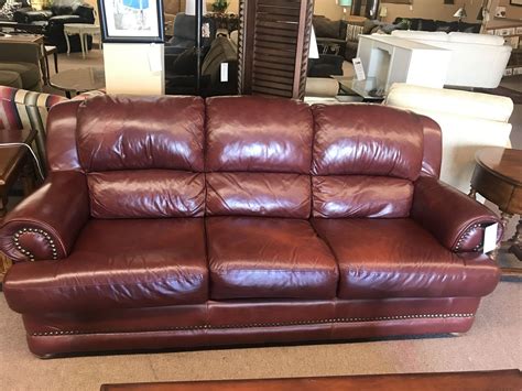 Burgandy Leather Match Sofa Delmarva Furniture Consignment
