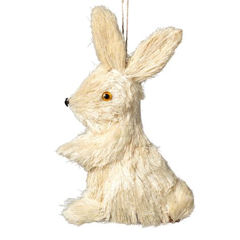 10 Linen Sisal Half Rabbit Decoration Standing Tt2073