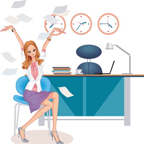 Mujer Trabajadora Negocios Vector Vector Clipart