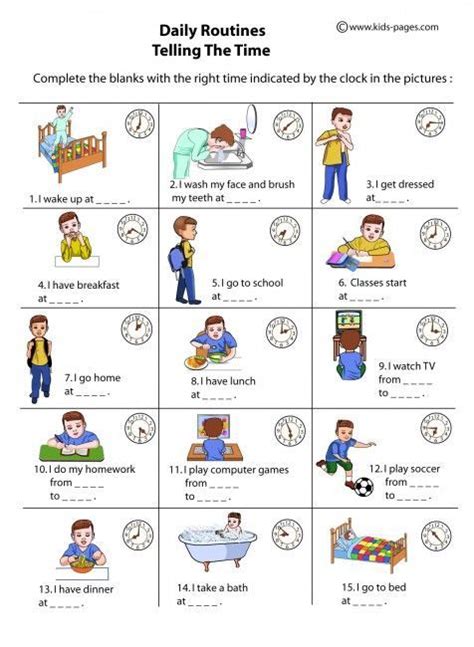 Pin By Son On Teaching Daily Routine Schedule Time Worksheets