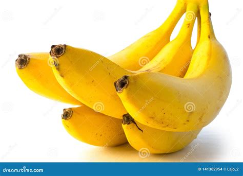 Banana Cluster Isolated On White Stock Photo Image Of Nature Juicy
