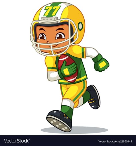 American Football Player Boy Running With Holding Vector Image