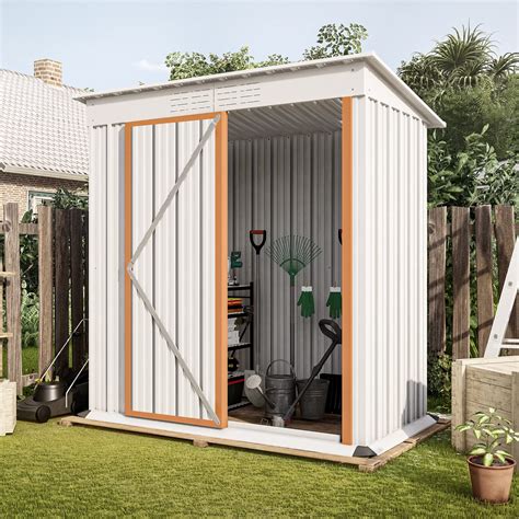 Wiilayok 5 X 3 Ft Outdoor Storage Shed Galvanized Metal Garden Shed