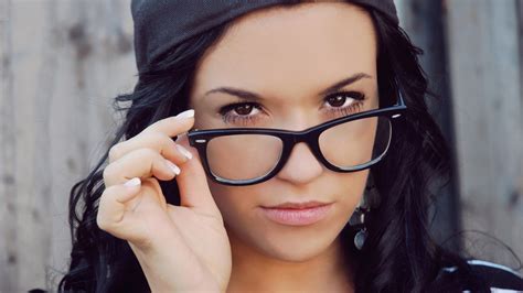 Wallpaper Face Model Women With Glasses Sunglasses Hat Blue Black Hair Dark Hair Nose
