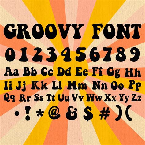 Groovy Font Bundle Retro Font Cricut Font Font For Cricut 70s Font