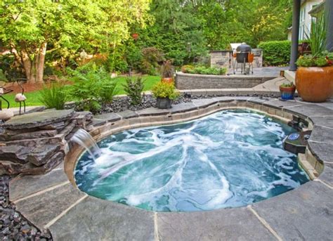 In Ground Hot Tub Cost Uk With Waterfall Home Ideas Hot Tub
