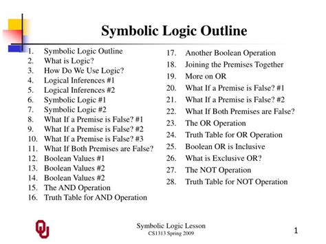 Ppt Symbolic Logic Outline Powerpoint Presentation Id805862