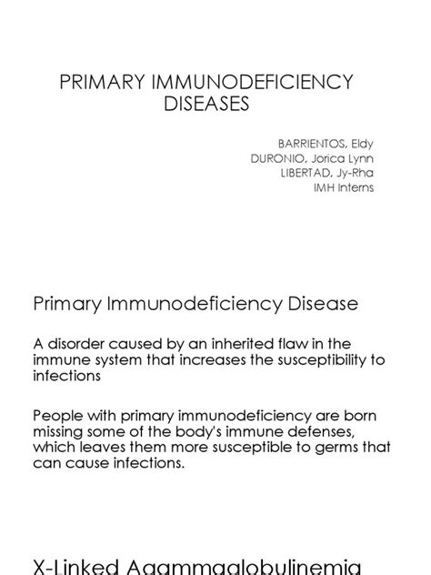 Primary Immunodeficiency Disease Final Pdf Immunodeficiency