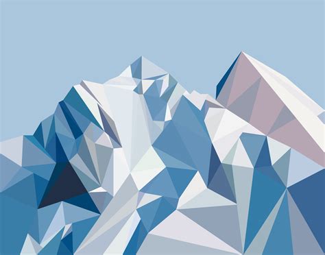 Mountain Illustration Geometric Painting Geometric Art Polygon Art