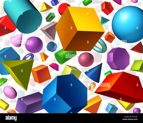 Geometric Shapes Background And Geometry Concept As Basic Three