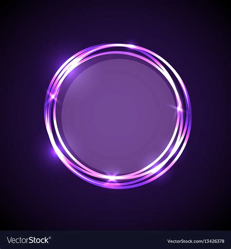Abstract Background With Purple Neon Circles Vector Image
