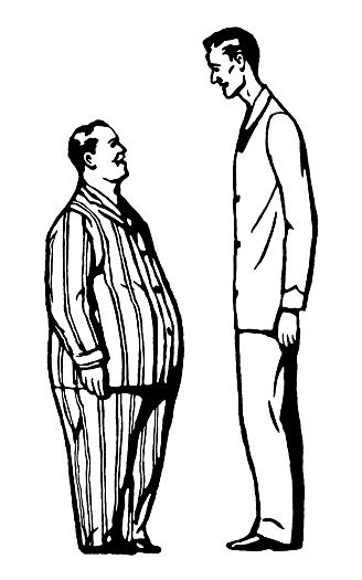 Short Fat Man And Tall Thin Man Stock Illustration Download Image Now