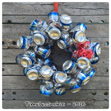 Recycled Beer Can Wreath Perfect For Football Season A Man Cave