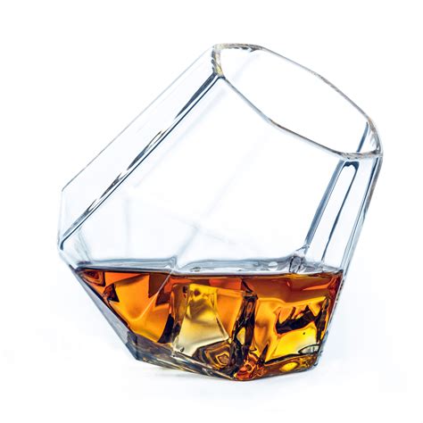 Dragon Glassware Diamond Whiskey Glasses 10 Oz Tilted Diamond Whiskey Tumblers With Self