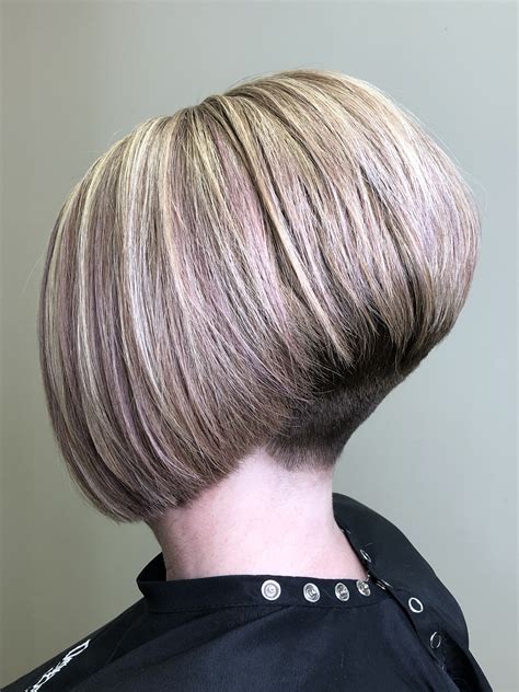 Angled Bob Clippered Nape Angled Bob Haircuts Stacked Bob