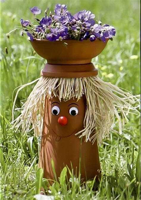 Clay flower pot crafts - 25 cute designs and painting ideas