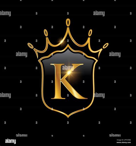 Initial K Monogram Alphabet With A Crown And Shield Stock Vector Image