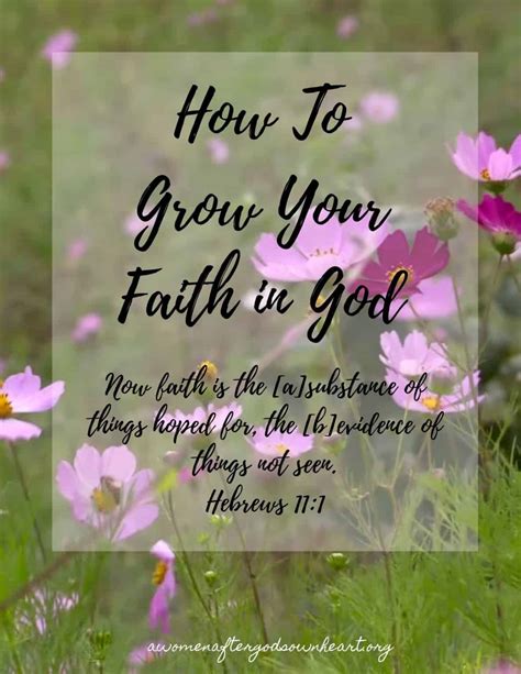 How To Grow Your Faith In God A Women After Gods Own Heart