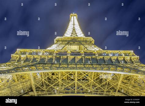 Paris Eiffel Tower At Night Stock Photo Alamy