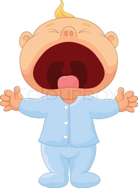 Vector Illustration Of Cartoon Baby Boy Crying Stock Vector Colourbox