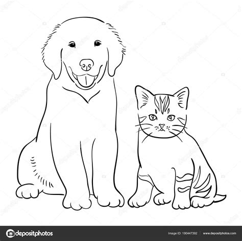 Dibujos Para Colorear De Perros Y Gatos Juntos Para Colorear