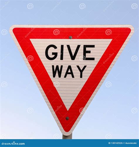 Give Way Australian Signs Found Along The Road Stock Photo Image Of