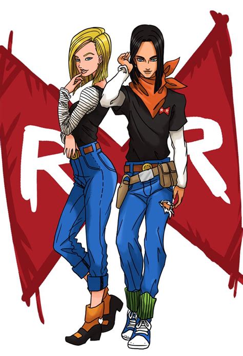 Dragon Ball Z Fan Art Red Ribbon Rr Android18 Majin Buu Saga And Android 17 Android Saga