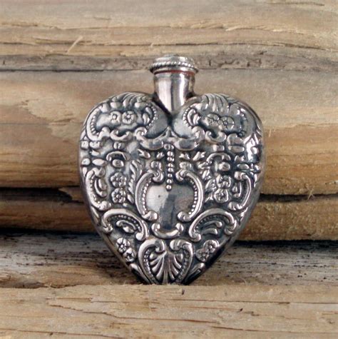 Sterling Silver Heart Shaped Pendant Chatelaine Perfume Bottle Dropper