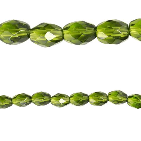 Bead Gallery® Peridot Faceted Glass Oval Beads 11mm Jewelry Making