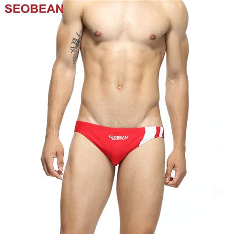 New Seobean Men Swimwear Gay Mens Swimming Trunks Sexy Brief Bikini