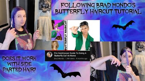 Following Brad Mondos Butterfly Haircut Tutorial Does It Work With Side Parted Hair💜🦇💜 Youtube