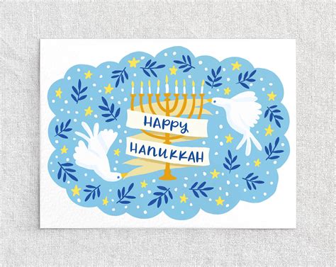 Printable Hanukkah Card Template Edit Download And Print At Etsy