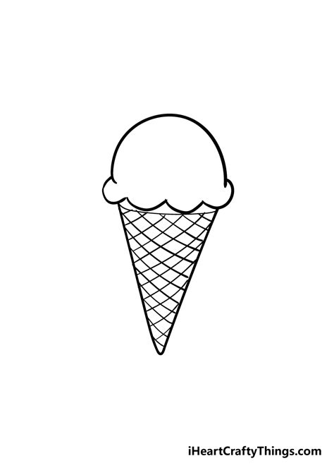 Ice Cream Cone Drawing How To Draw An Ice Cream Cone Step By Step