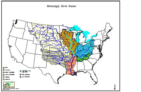 Image Of A Map That Displays The Mississippi River Basin Please Have