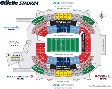 New England Patriots Interactive Seating Chart With Seat Views