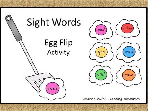 New Zealand High Frequency Sight Words Egg Flip Activity Teaching